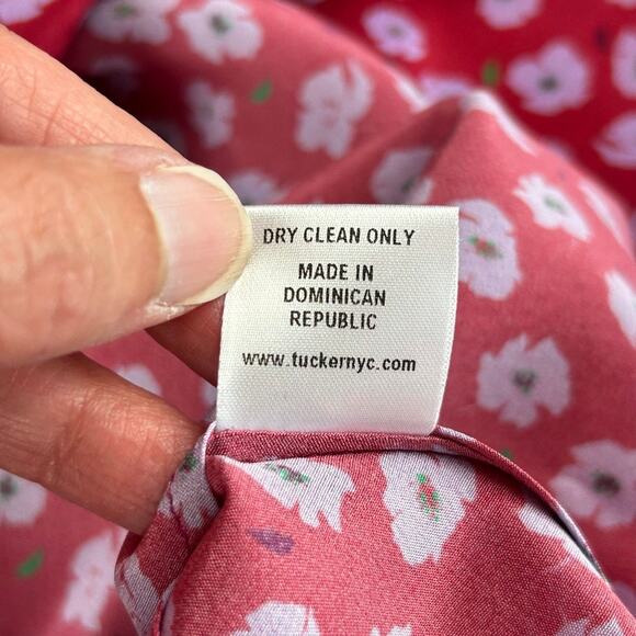 NWT Tucker NYC "Madeline 2.0" Ditsy Floral 100% Silk Short Sleeve Dress Sz M - Picture 9 of 9